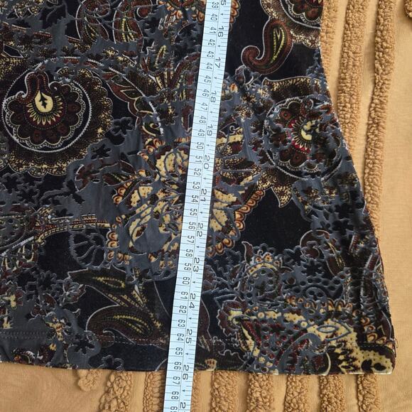 Carole Little Womens Vtg Y2K Whimsigoth Velvet Burnout Sheer Paisley Ruffle M - Picture 10 of 10